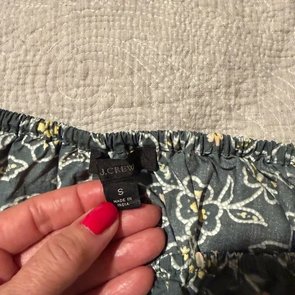 J. Crew Blue Floral Puff Sleeve Blouse - Picture 4 of 5